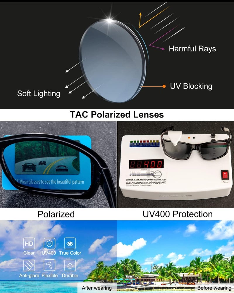 BEALER Store نظارات شمسية رياضية قطبية للرجال بإطار خفيف من TR90 نظارات قيادة وركوب دراجات وصيد مع حماية من الأشعة فوق البنفسجية - Image 4